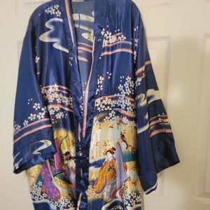 Hot Touch Kimono style robe XXL,Polyester Blue